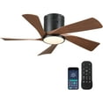 Flush Mount Ceiling Fans with Lights Low Profile 36" Small Modern