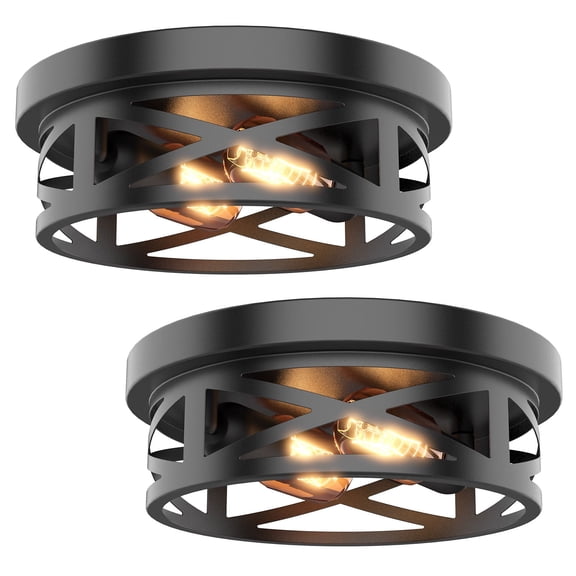 Flush Mount Ceiling Light, 2-Light Ceiling Light Fixture for Hallway, Kitchen, Farmhouse(2PCS)