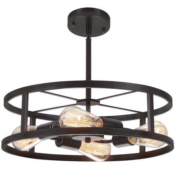 Flush Mount Ceiling Light 4 Lights Metal Industrial Farmhouse Use For Kitchen Dining Room Entryway Hallway Living