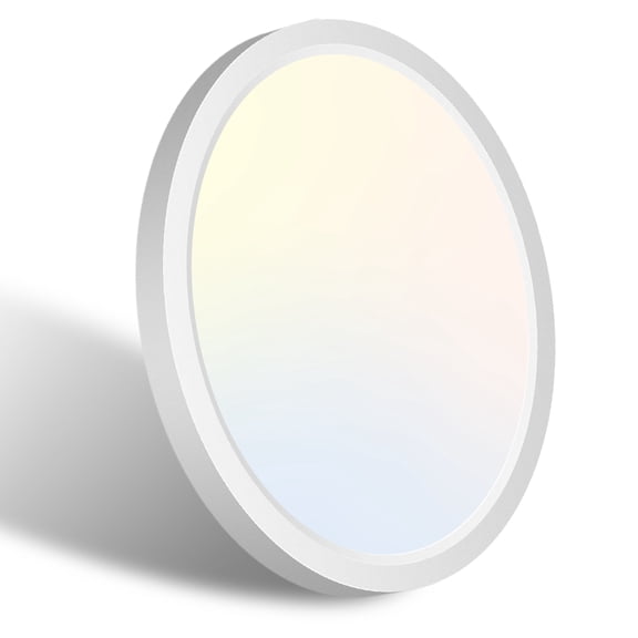 Flush Mount Ceiling Light, 7.5 Inch Ultra Thin Round LED, 100W Equivalent with 3 Color Temperatures for Living Room, Bedroom, Kitchen,White