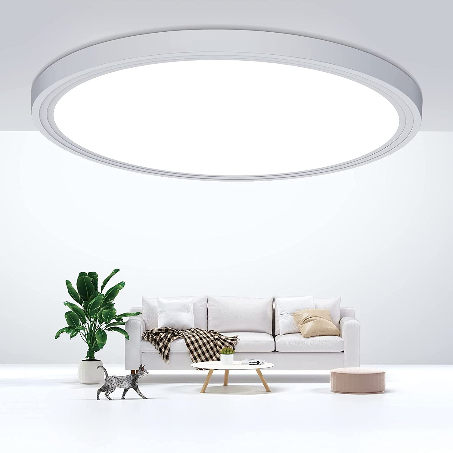 Ultra Thin Round White LED Flush Mount Ceiling Light