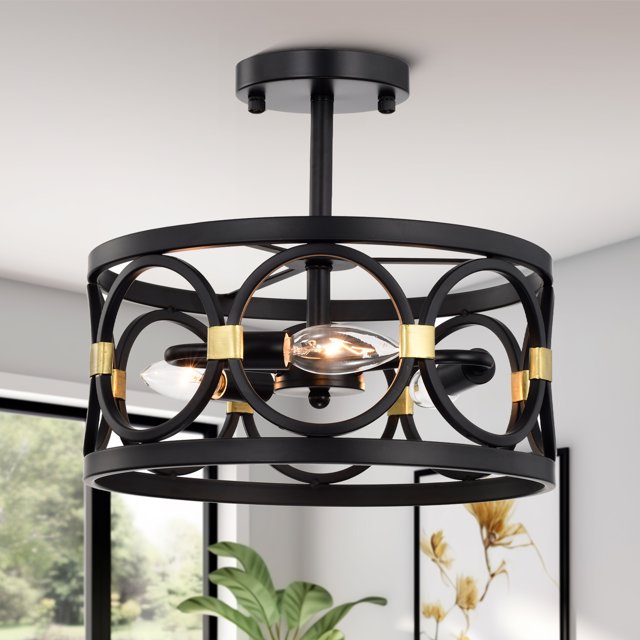 Flush Mount Ceiling Light Fixtures 3Light Rustic Farmhouse Ceiling