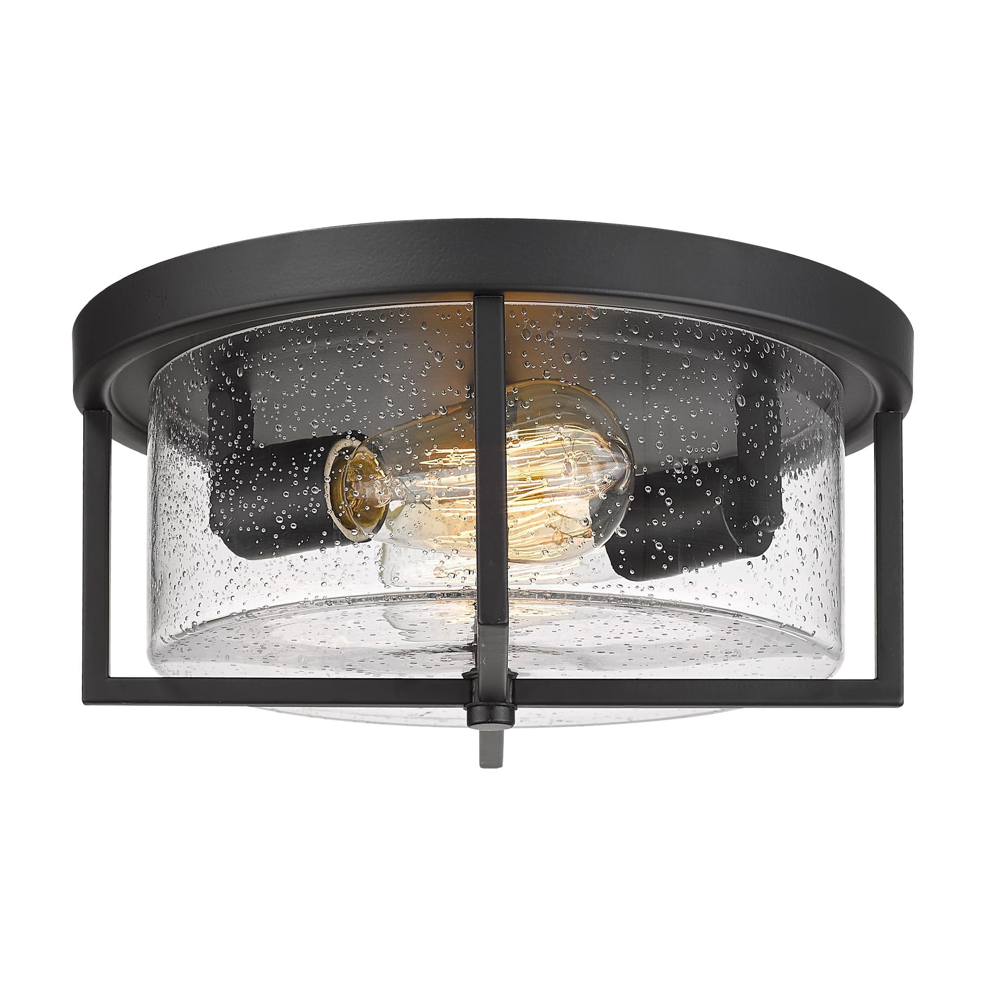 Flush Mount Ceiling Light, Kitchen Island Metal Ceiling Light Fixtures,Bedroom Flush Mount Light for Hallway, Kitchen, Entryway and Foyer (Black, 5.5" H)