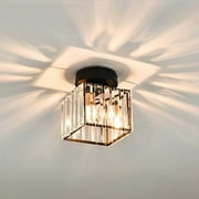 Flush Mount Ceiling Light LED Ceiling Lamp Square Crystal Kitchen Ceiling Lighting Fixtures for Bedroom Hallway Entryway Bathroom