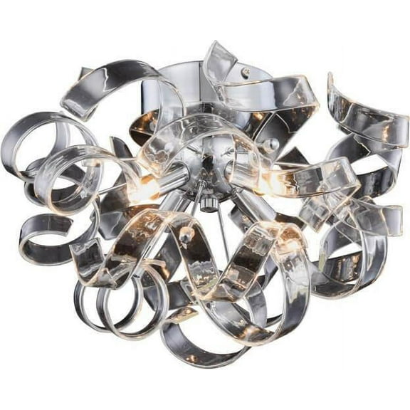 Flush-Mount Ceiling Light RITZ Contemporary 4-Light Chrome Polished Nick EL-2831