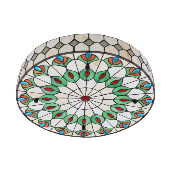 Flush Mount Ceiling Light, Stained Glass Ceiling Light, Ceiling Lamp for Bedroom