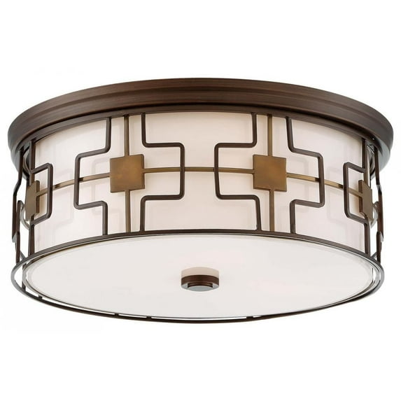 Flush Mount - Dark Brushed Bronze W/Aged Bra - 846-104