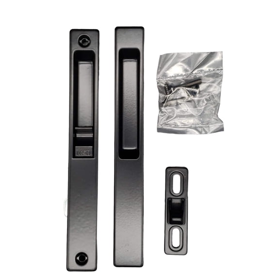 Flush Mount Handle Set with Nite Lock for Sliding Glass Doors | Lock Replacement for Sliding Glass Patio Door Repair | Fix Sliding Door Lock Hardware (DL-501)