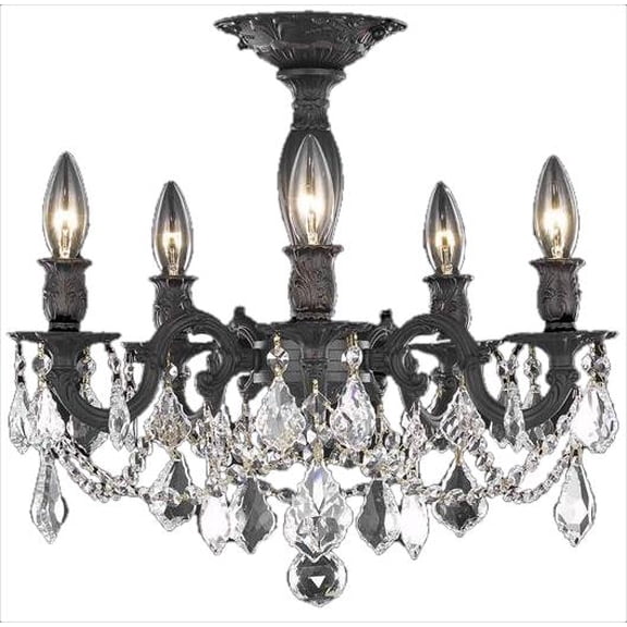 Flush Mount Light Ceiling Fixture ROSALIA Traditional 5-Light Clear Crys EL-8617