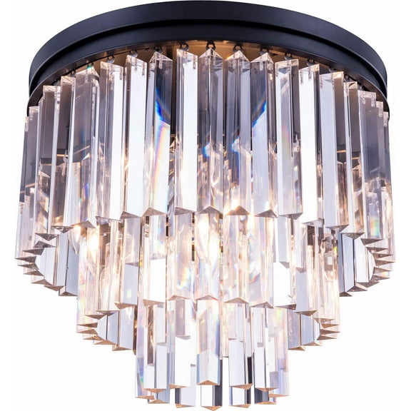 Flush Mount Light Ceiling Fixture SYDNEY 9-Light Mocha Brown Golden Teak EL-3225