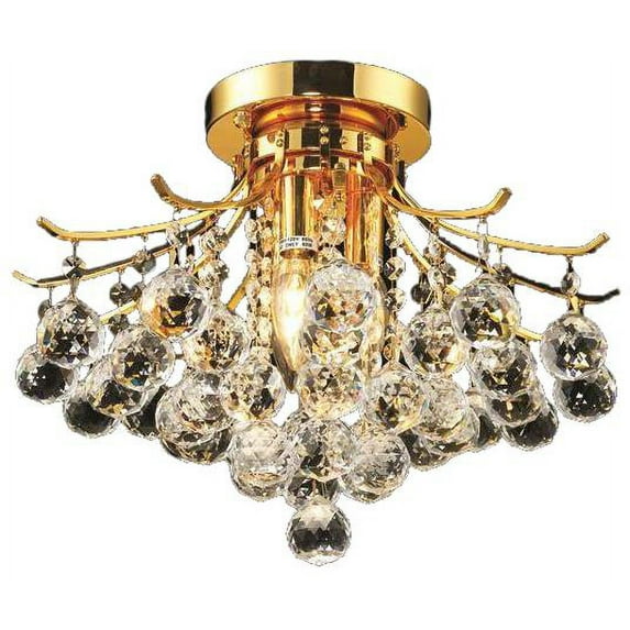 Flush Mount Light Ceiling Fixture TOUREG Contemporary 3-Light Gold Black EL-7991