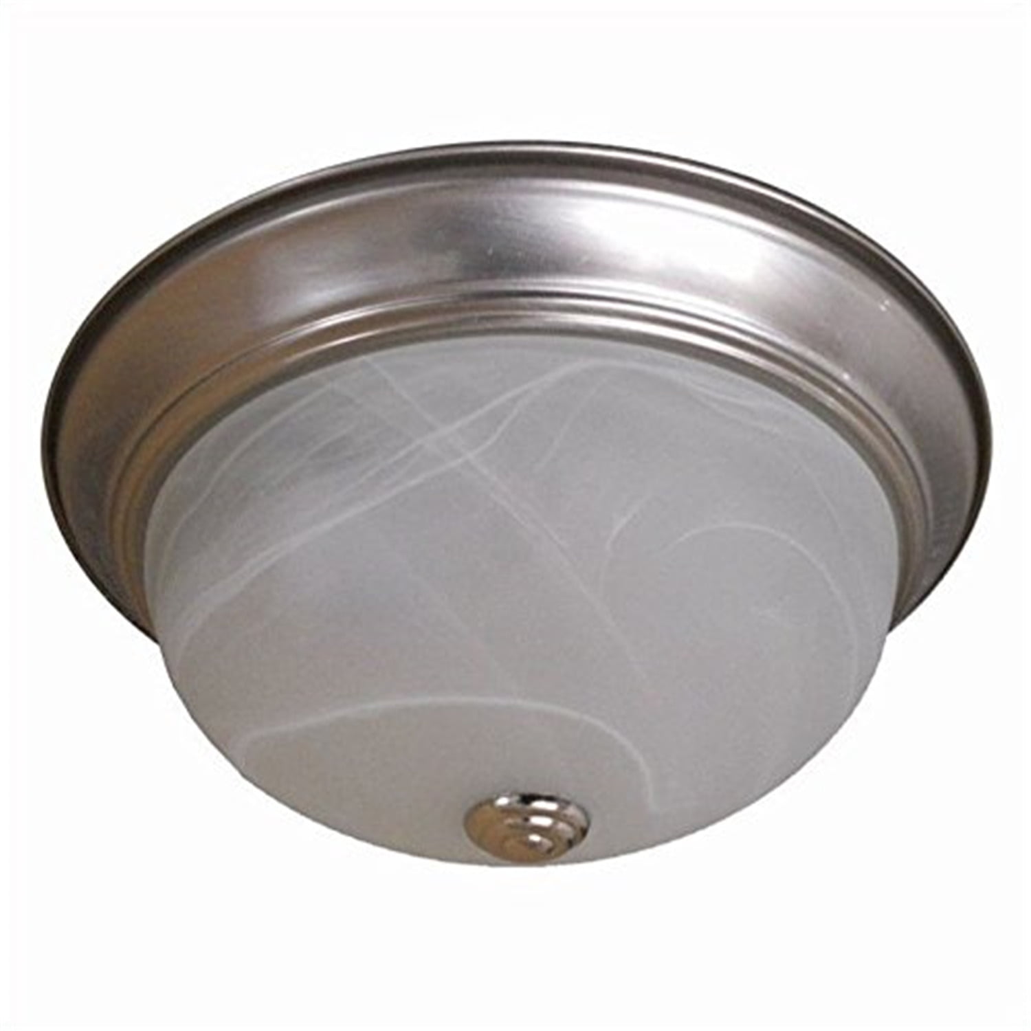 Satin Nickel 13" Flush Mount with Marble Glass Shade