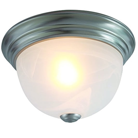 Flush Mount Lighting Series Silver With Marble Glass