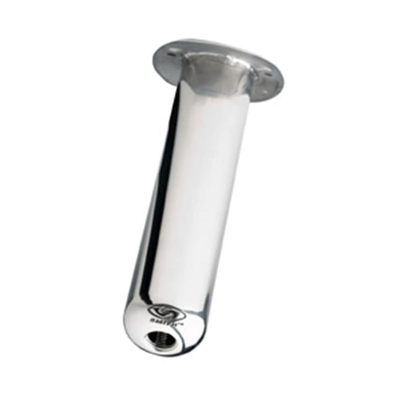 Flush Mount Rod Holder - Stainless Steel - 30 Degree Angle 10.5 Inches Deep