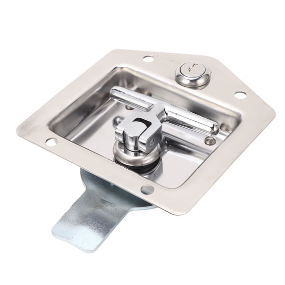 Flush Mount T-Handle Latch Lock for RV Trailer Cabinet Toolbox - Stainless Steel Security Door Lock with 2 Keys