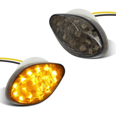Flush Mount Turn Signals Led Smoked Motorcycle Blinkers Compatible with Honda CBR1000RR CBR600F4I CBR600F4 CBR600RR CBR929RR, Amber