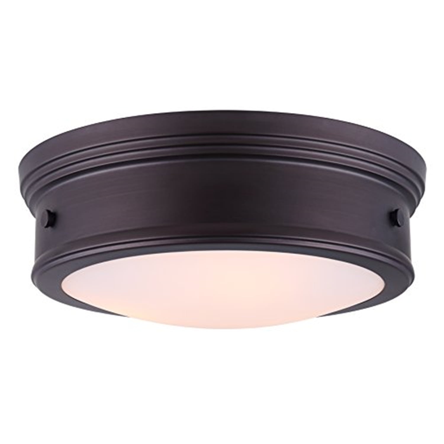 Oil Rubbed Bronze 13-Inch Flush Mount with Opal Glass