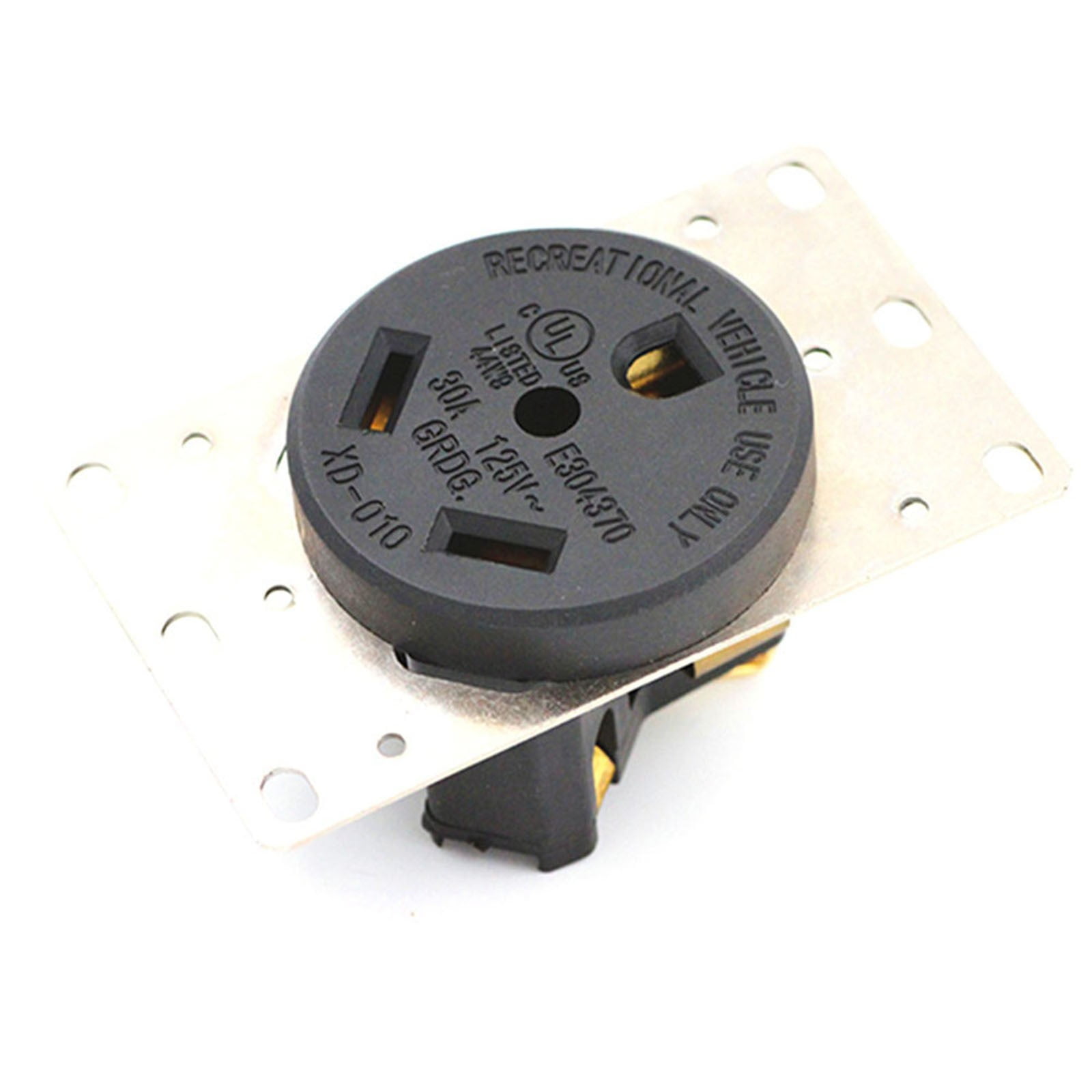 Flush Mounting Receptacle NEMA 5-30R, 30A 125V Three-Hole RV Straight Plug