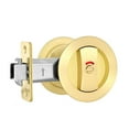 Flush Pocket Door Lock With Color Indicators Gold Contemporary Privacy