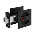 Flush Pocket Door Lock with Color Indicators Black Contemporary Privacy