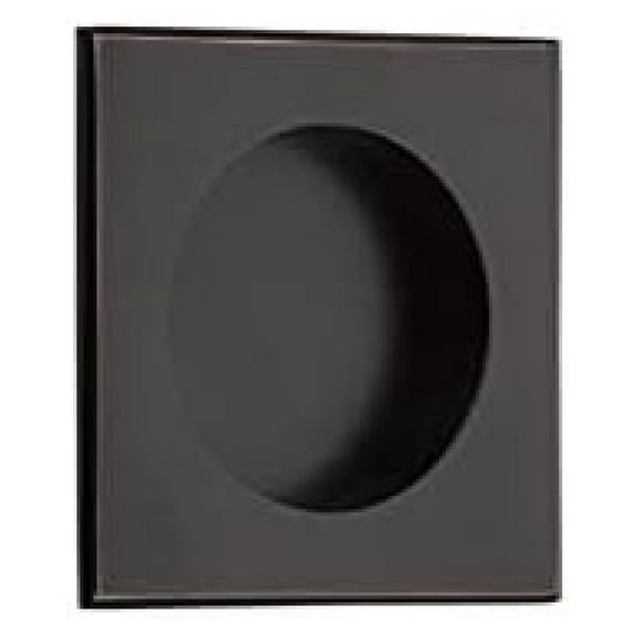 Flush Pull 2-1/2 Inch Square - Oil Rubbed Bronze Cabinet Hardware; Solid Brass Sliding Door Pulls for Barn Doors, Closet Doors, & Interior Doors