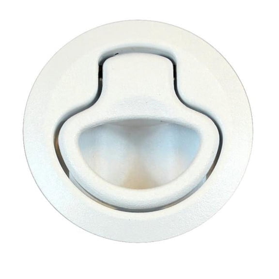 Flush Pull Latch Push to Close, White - Medium