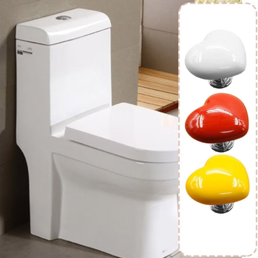 Flush Replacement Toilet Push Button Aid Heart Shaped Toilet Tank Button Aid for Hole Toilet