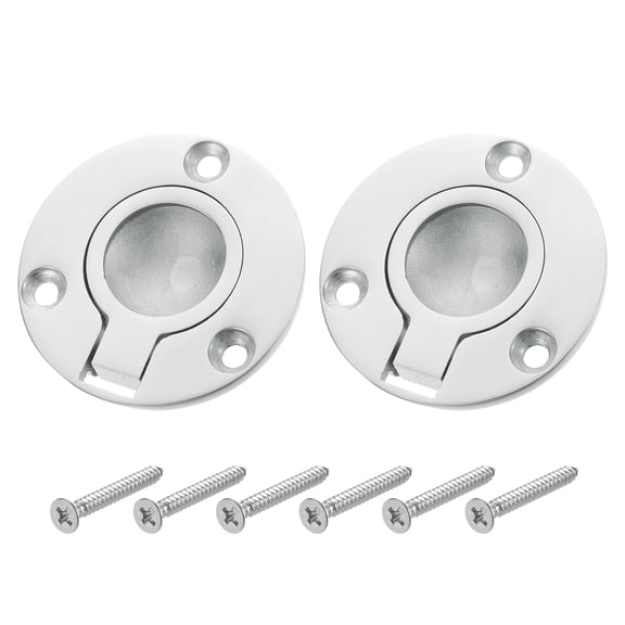 Flush Ring Pull Handle, 2Pack 50 mm 316 Stainless Steel Round Recessed Door Pull for Marine Yacht Hatch Furniture
