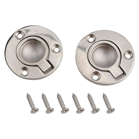 Flush Ring Pull Handle, 2Pcs - 316 Stainless Steel Round Recessed Door Pull