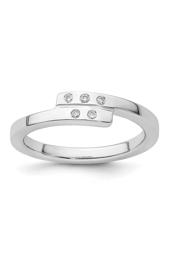 Flush Set Ring Bypass Engagement Ring Five Stone Ring 1.6 Ct Diamond 14K White Gold Over