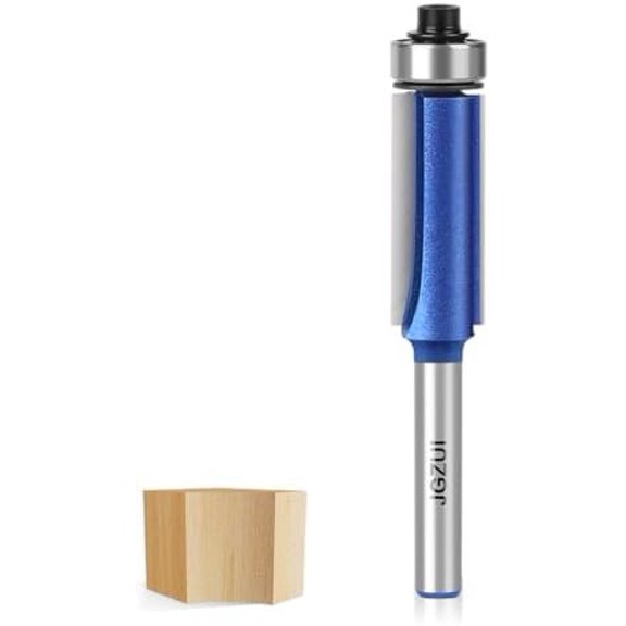 Flush Trim Router Bit 1/4 Inch Shank, Straight Flush Trim Router Bit for Woodworking, 1/2" Diameter