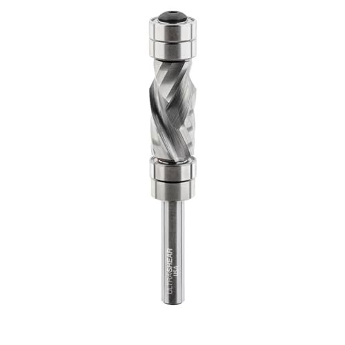 Flush Trim Router Bit, 1/4 SH, 1/2 CD, 1 CL, Template Pattern, Top & Bottom Bearing, Compression, Carbide Head, USA Made - US225010PFC$$Tools & Hardware Other
