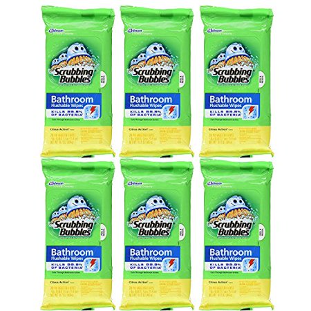 Flushable Bathroom Wipes, 28 Count, 6-Pack