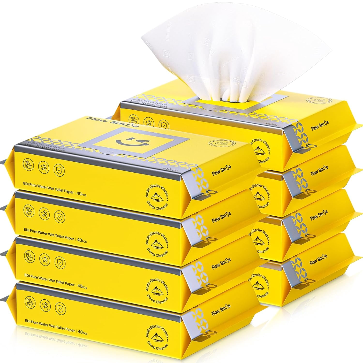 Flushable Butt Wipes for Adults, XL Plant-Based Wet Wipes, 99% Water Unscented Sensitive Skin, Septic Safe Toilet Wipes, Extra Large 6×8", 8 Pack 320 Count, Bathroom Essentials