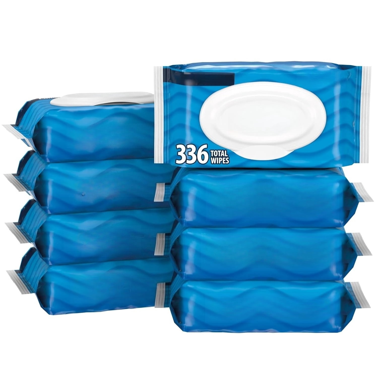 Flushable Wet Wipes Adult Wet Wipes 8 Flip-Top Packs Per Pack 336 Total Packaging May Vary