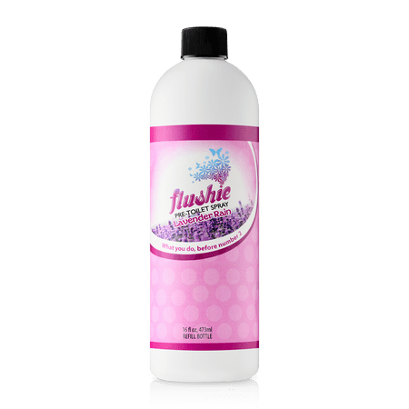 Flushie Pre-Toilet Spray Refill, No Smell Pre Poop Toilet Spray For Poop Odor Eliminating Air Freshener, Travel Size, Lavender Rain, 16 oz