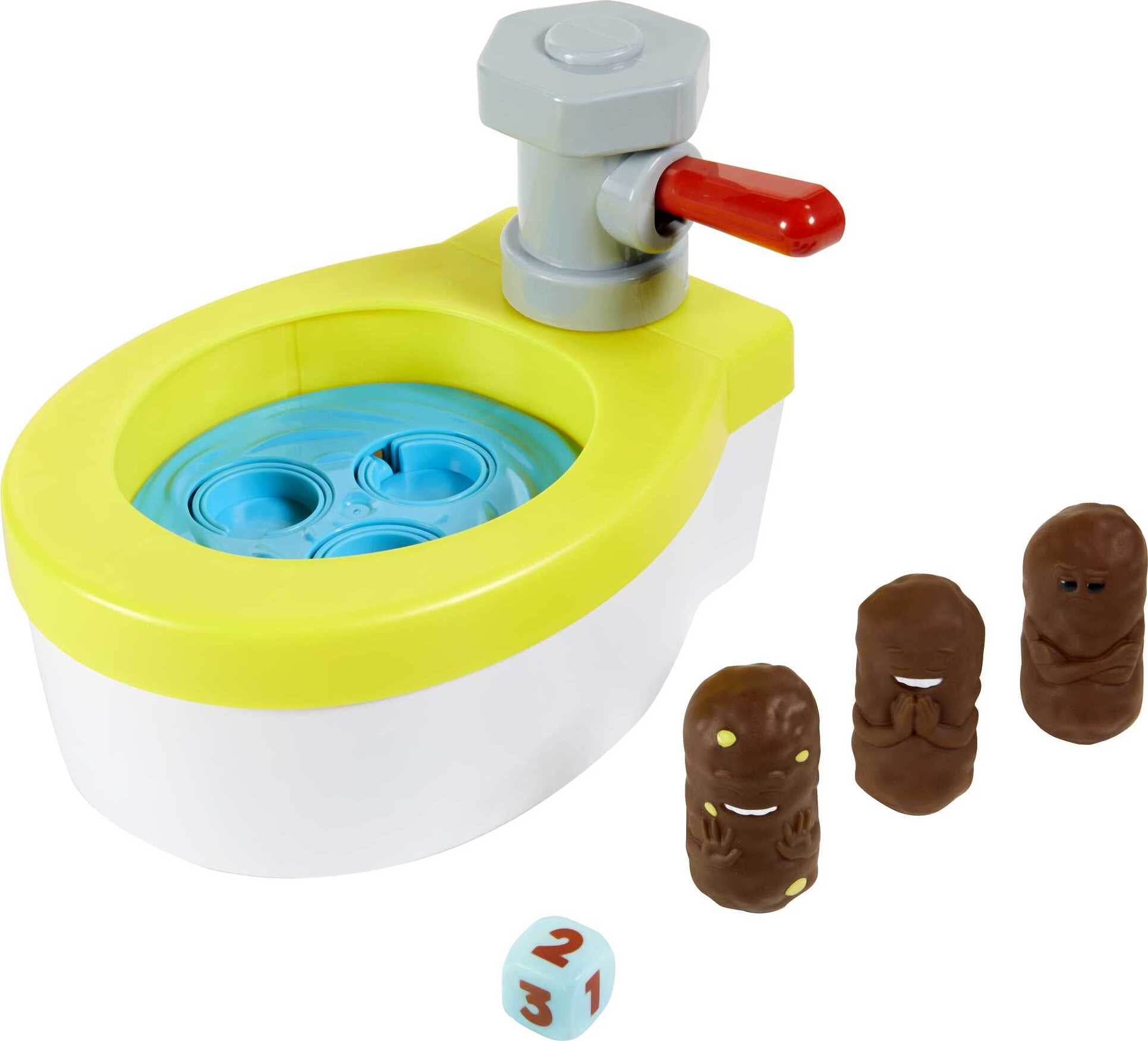 Creative Family Game Includes One Toilet,Two Launchers and 12 Soft Toy  Poops,Gift for Kids 4 5 6 7 8 Year Old