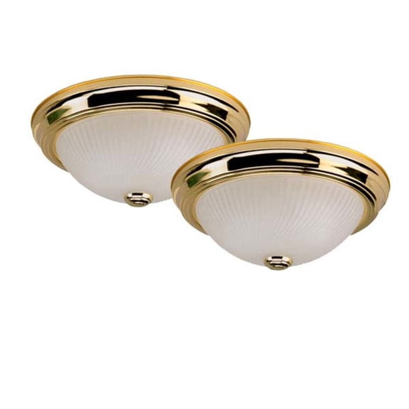 Canarm IFM21103T 2 Light 11" Wide Flush Mount Ceiling Fixture - Brass