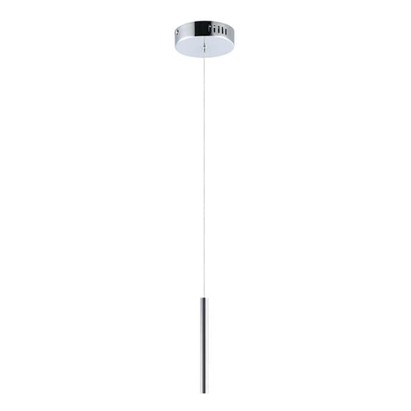 Flute - 12" 1W 1 LED Mini Pendant, Polished Chrome Finish