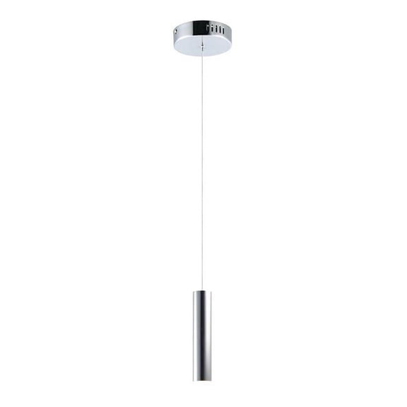 Flute - 12" 7W 1 LED Mini Pendant, Polished Chrome Finish