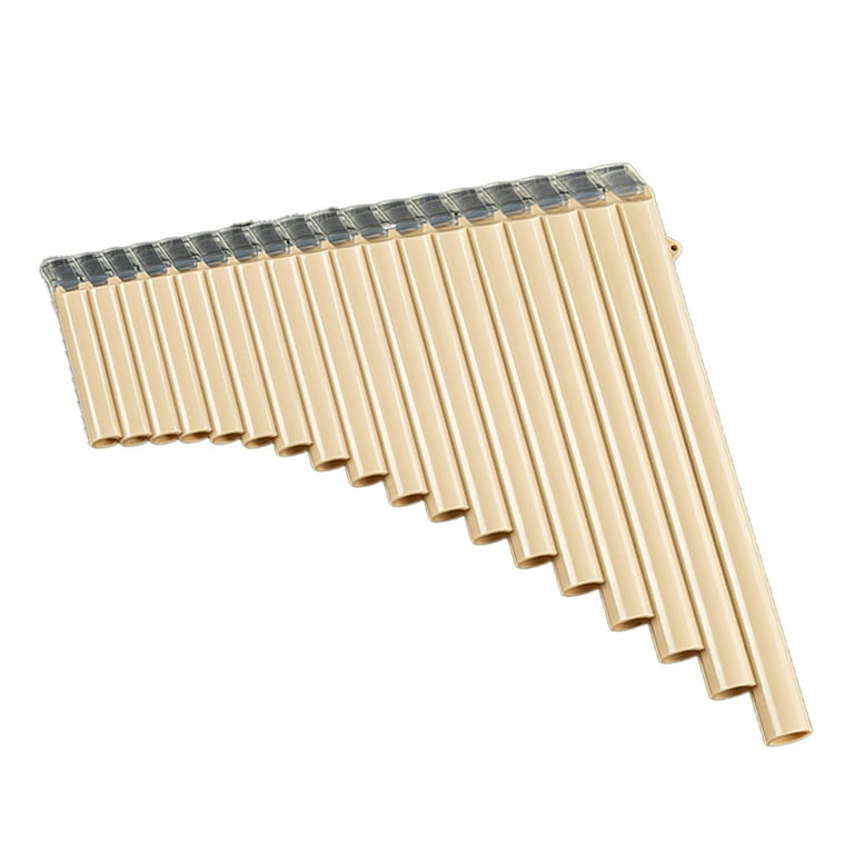 Flute 18 Pipes Panpipe Music Wind Instrument Bag for Beginners Student Gift Idea creamy white G1721