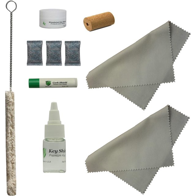 Flute Care Kit, Cleaning Swab, (2) Polishing Cloths, Key Oil, Cork Grease, Key Polish, Head Cork