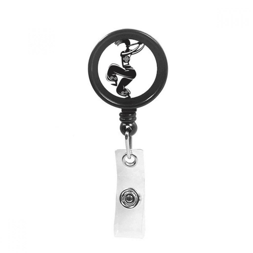 Flute Celebrate Outline Mexico Dance Mexican Retractable Keychain Badge Holder ID Badge