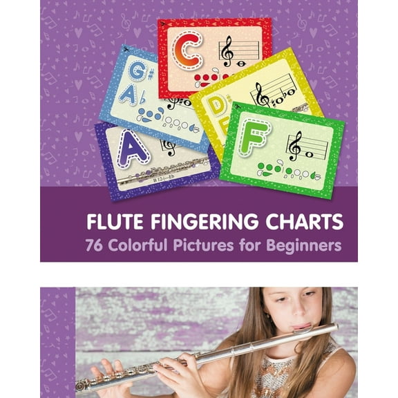 Flute Fingering Charts. 76 Colorful Pictures for Beginners, (Paperback)