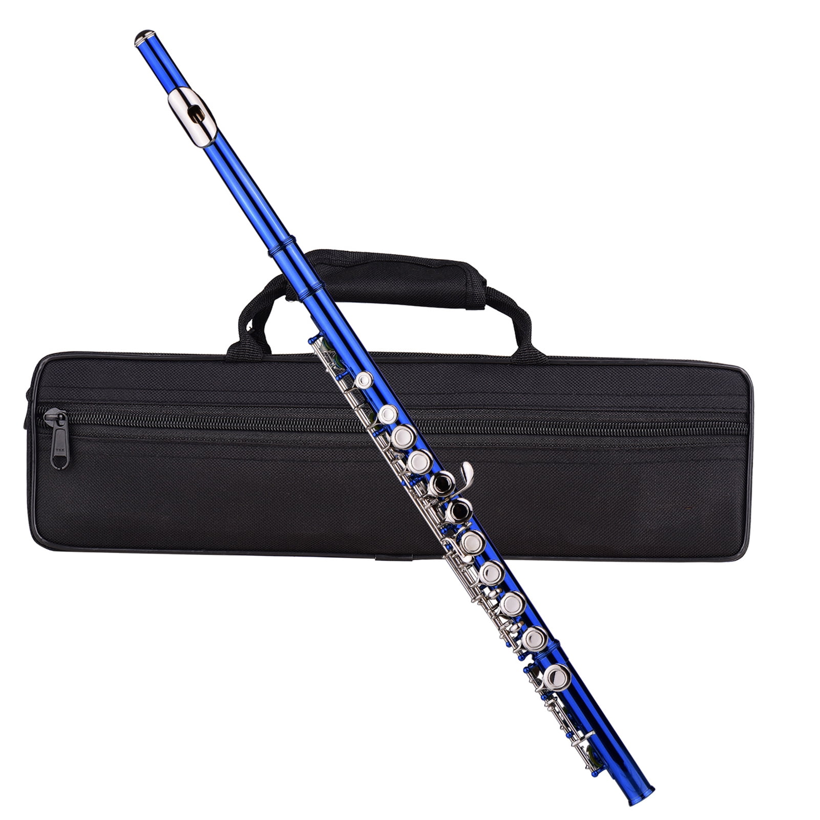 Flute,Flute Stand Cloth Carry Flute Stand Flute 16 Cupronickel With Carry Flute Cupronickel Nickel-plated Wind C Flute 16 Rod Plated Flute C Flute Lsfyyds C Duodo Nickel Plated Siuke Dark