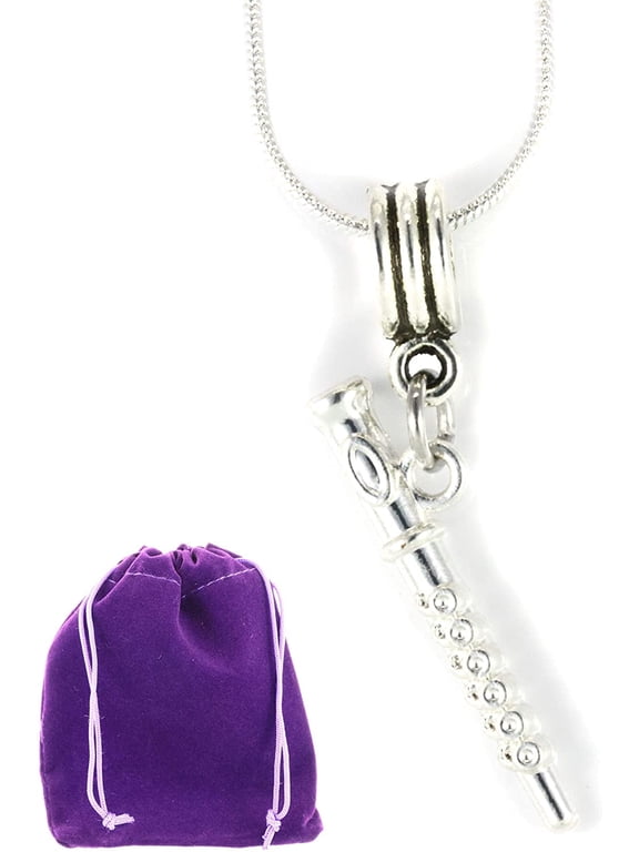 Flute Stainless Steel Snake Chain Charm Necklace