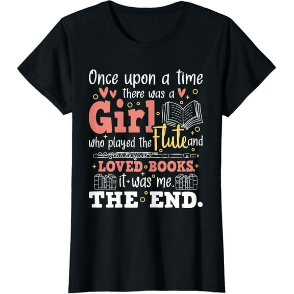 Flute Player Book Lover Flutist Marching Band Musician T-Shirt