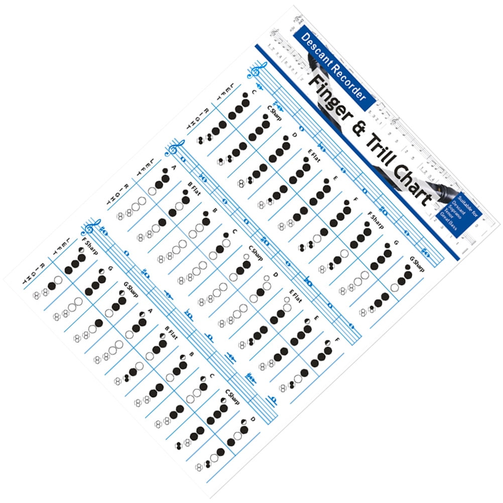 Flute Practicing Supplies Chart Chord Chart for Beginner