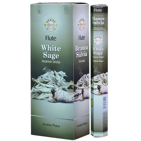 Flute White Sage Incense Sticks (120-Count), Natural Aromatherapy for Purification and Relaxation