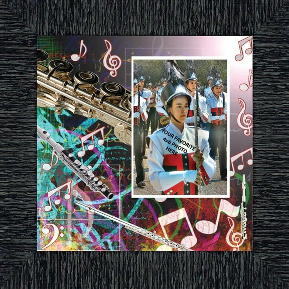 Flute and Piccolo, Marching or Concert Band Personalized Picture Frame, 10X10 3511
